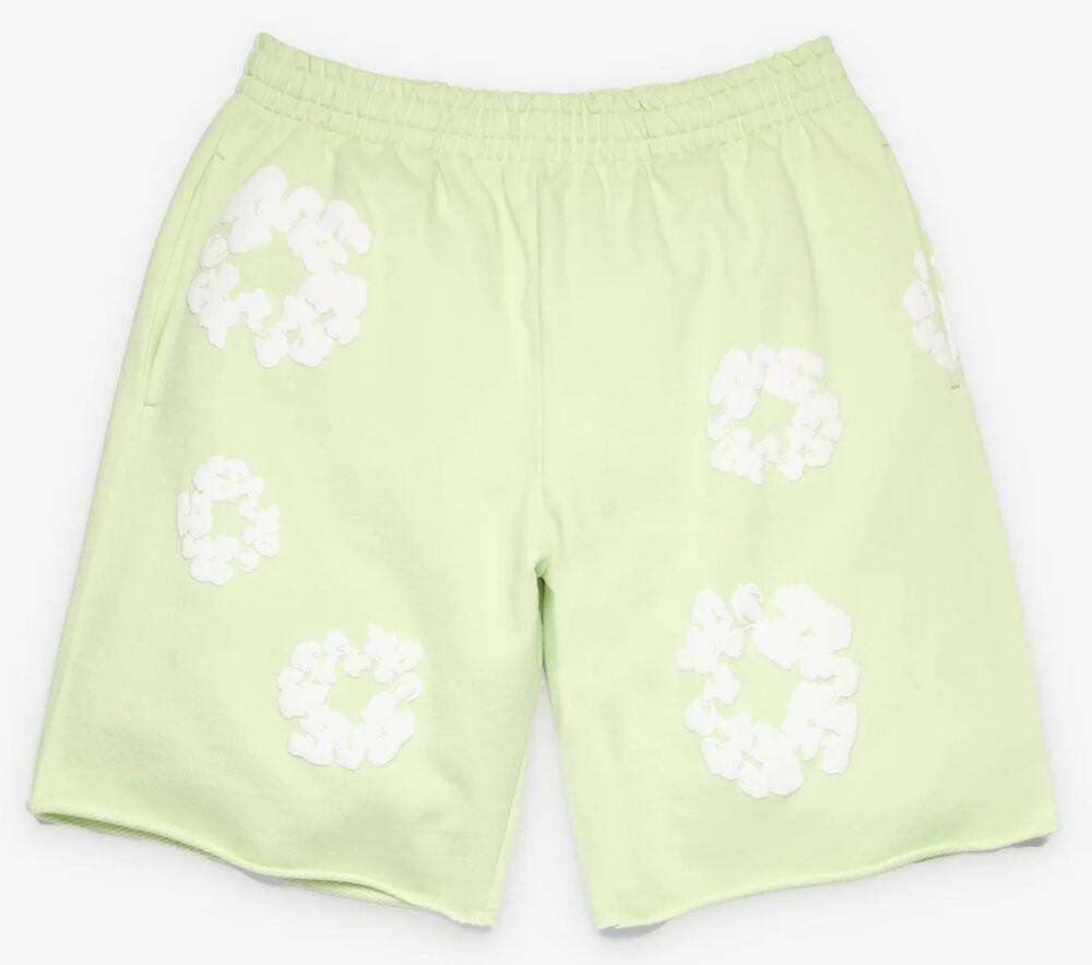 Denim Tears Cotton Wreath Sweatshort in Lime